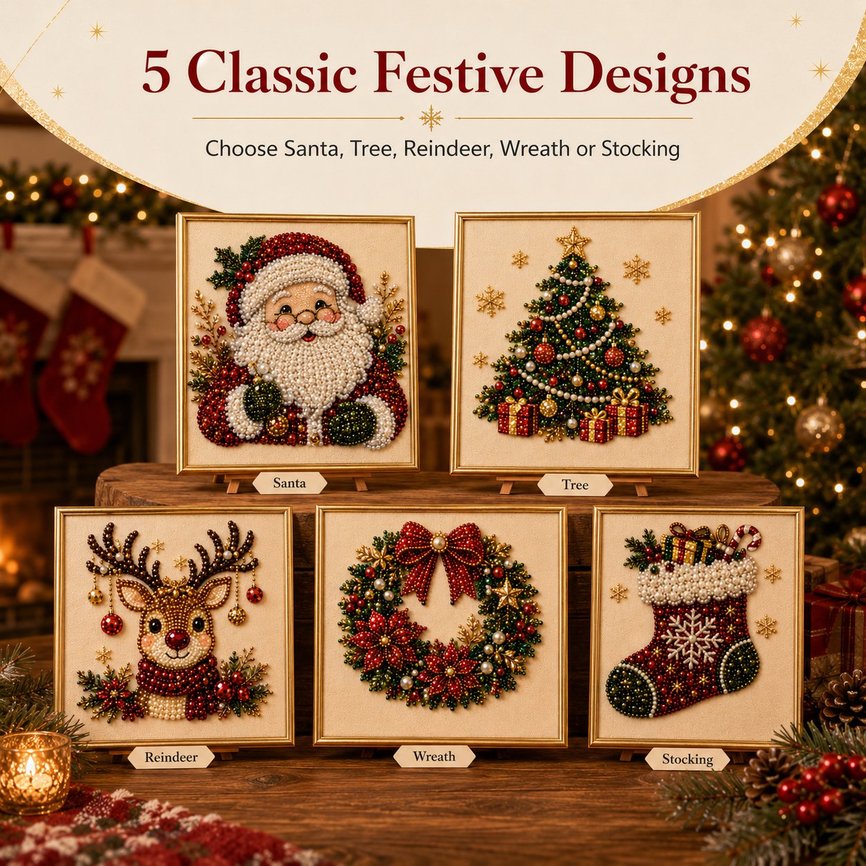 lk-18888289ae-6-197 🧘Relaxing & Beginner-Friendly – 🎨💎DIY Christmas Pearl Diamond Painting Art Kit