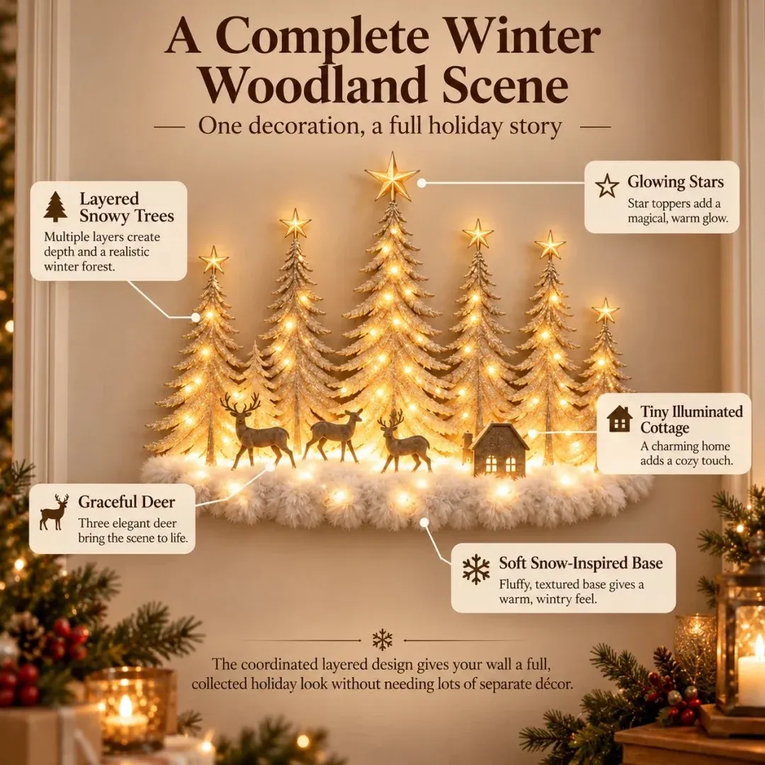 lk-2dc0c8a0fc-63d7bda7e90d8ee26b5097242174a75c41c80d43 🌲 Step Into an Enchanted Winter Grove: Lighted Christmas Woodland Forest Wall Decor