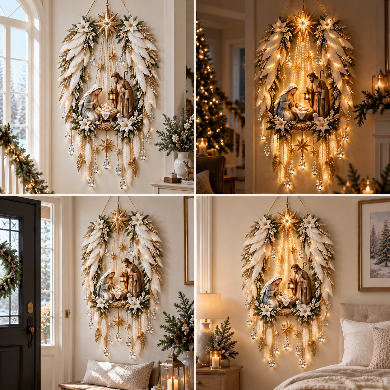 lk-390306d73c-17892020013022 👼 Angel Wings Nativity Lighted Wall Hanging | Meaningful Christmas Decor