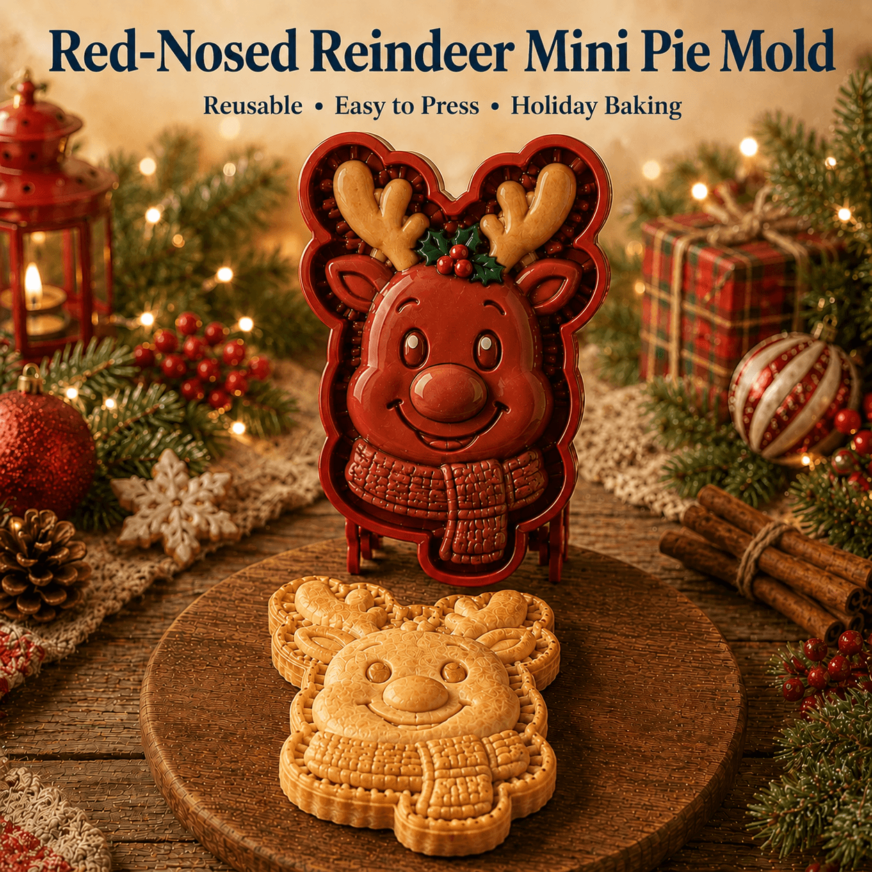 🎄Christmas Pie Mold Collection – 9 Reusable Embossed Holiday Designs
