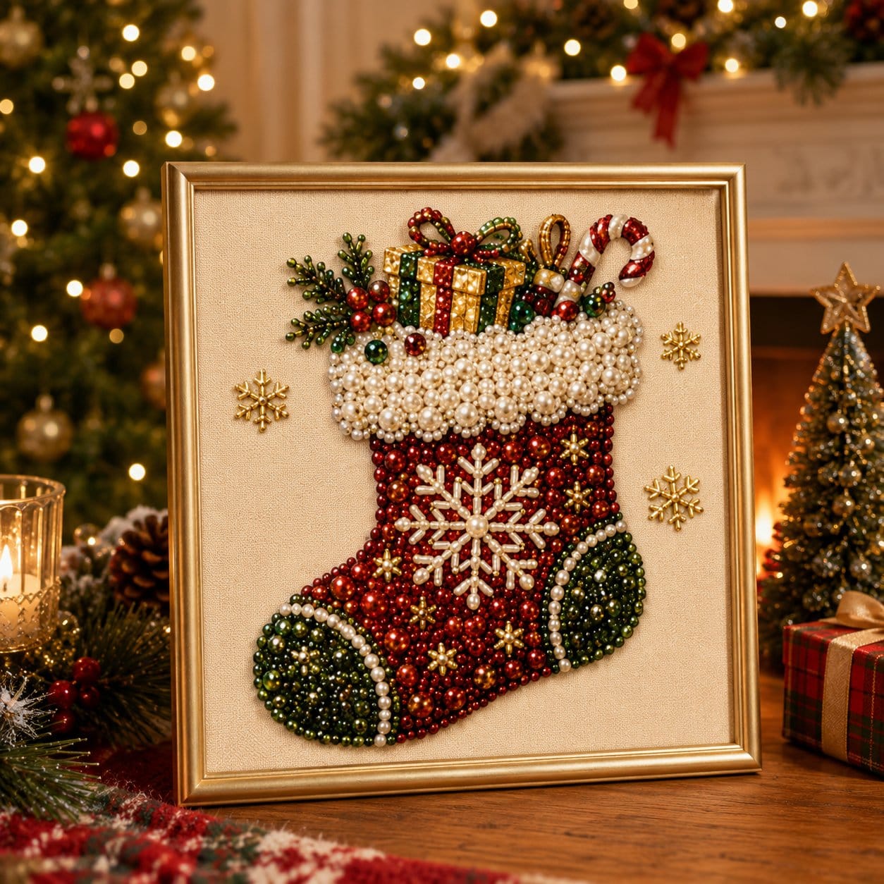 lk-49a54c52c8-5-228 🧘Relaxing & Beginner-Friendly – 🎨💎DIY Christmas Pearl Diamond Painting Art Kit