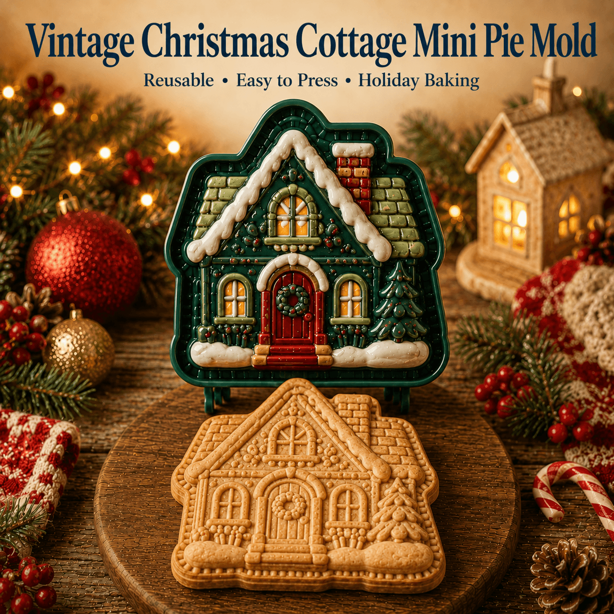 🎄Christmas Pie Mold Collection – 9 Reusable Embossed Holiday Designs