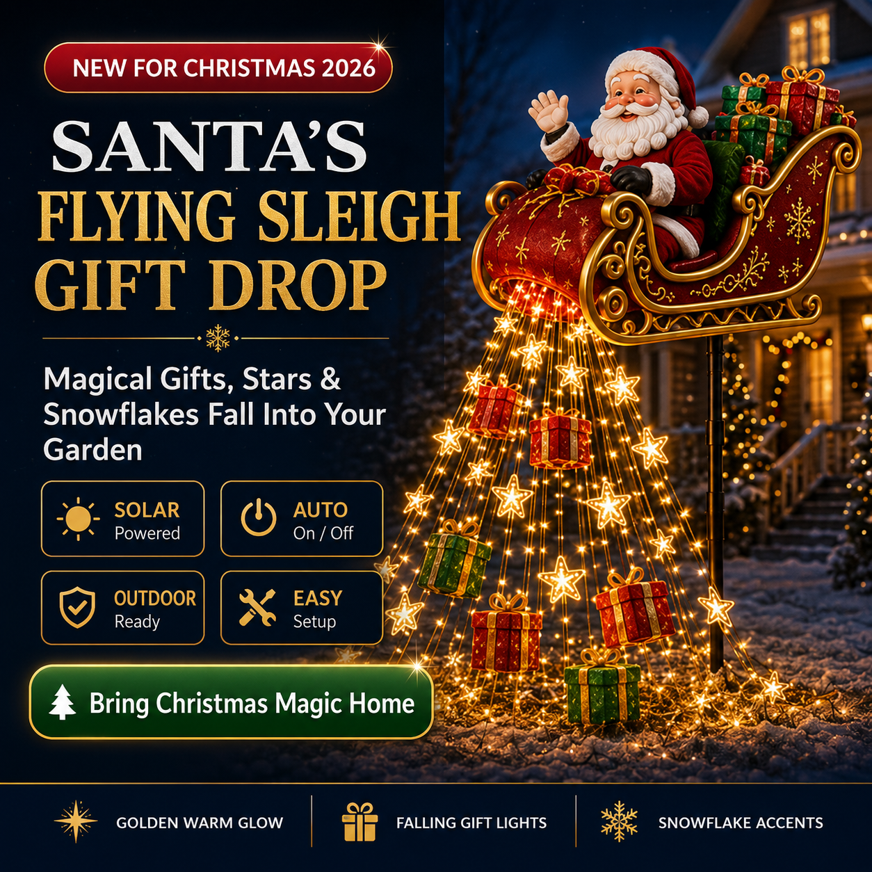 lk-5c060cd881-17878850299631 ๐
โจ 2026 New Santaโs Flying Sleigh Gift Cascade โ Solar Christmas Garden Light
