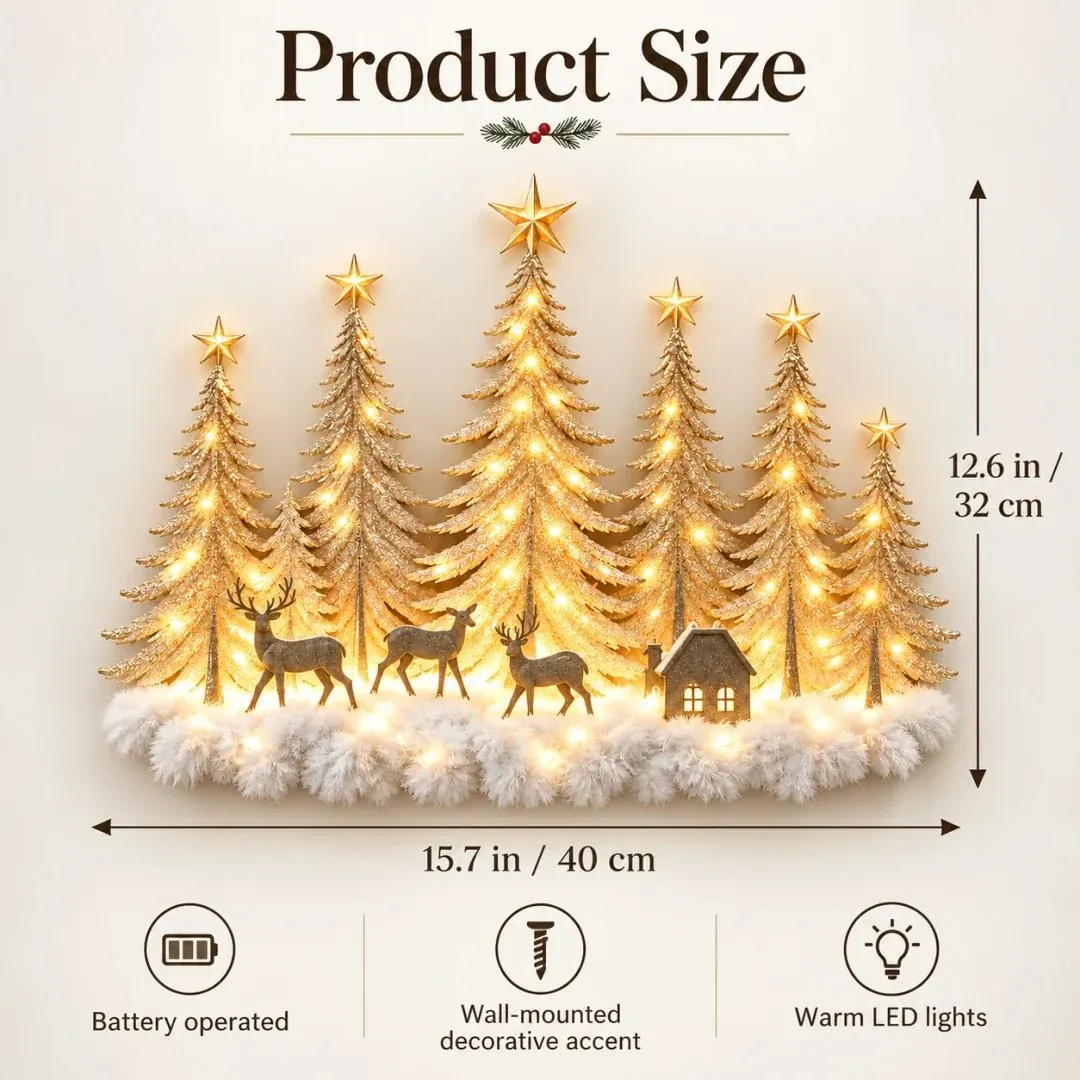 lk-64a058a573-b737bfc9bd86788b84e8ed112895c24df518da60 🌲 Step Into an Enchanted Winter Grove: Lighted Christmas Woodland Forest Wall Decor