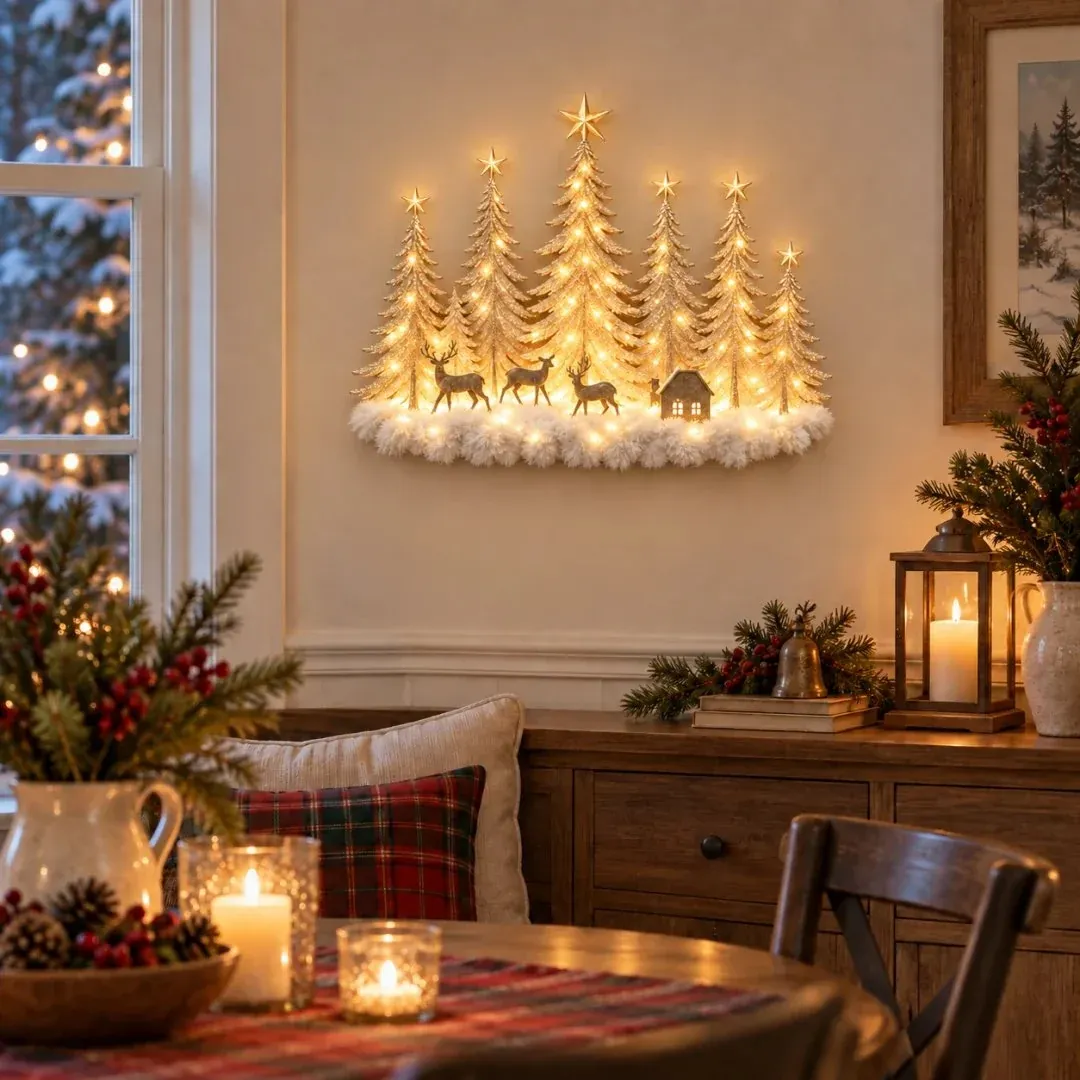 lk-6f01474e93-50a5cc98ea0af96e025f50d022fc1e03bfc33295 🌲 Step Into an Enchanted Winter Grove: Lighted Christmas Woodland Forest Wall Decor
