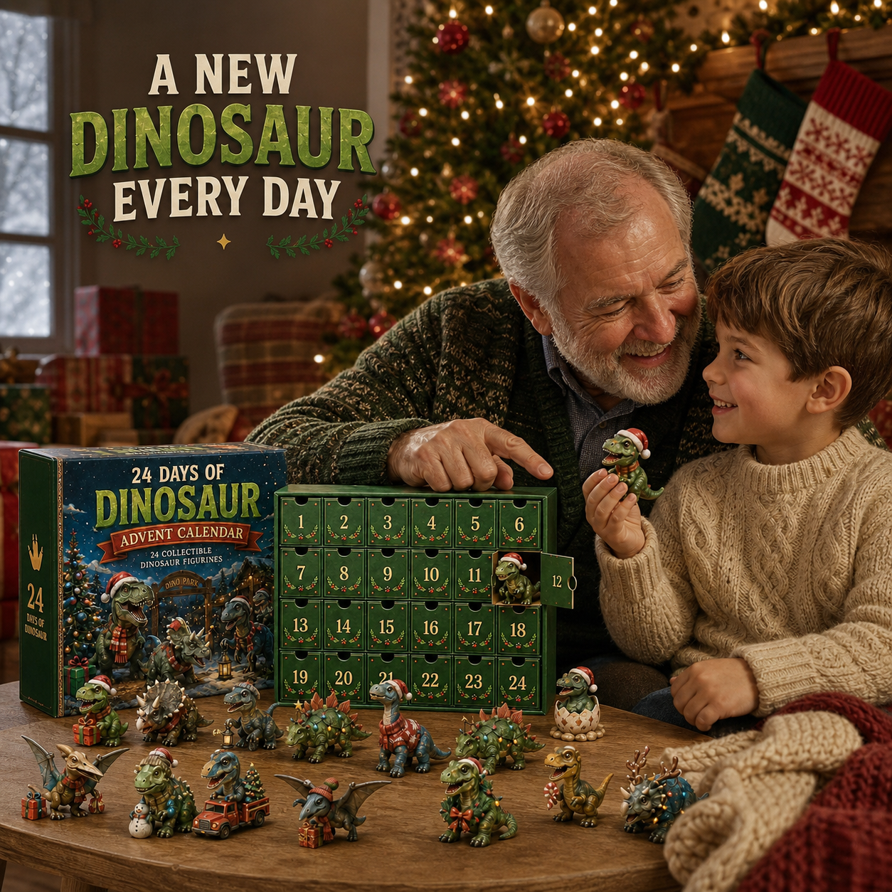 lk-8398c20a71-dinosaur-advent-calendar-03-intergenerational 24 Days of Dinosaur Christmas Advent Calendar – 24 Collectible Dino Figurines & Holiday Surprises