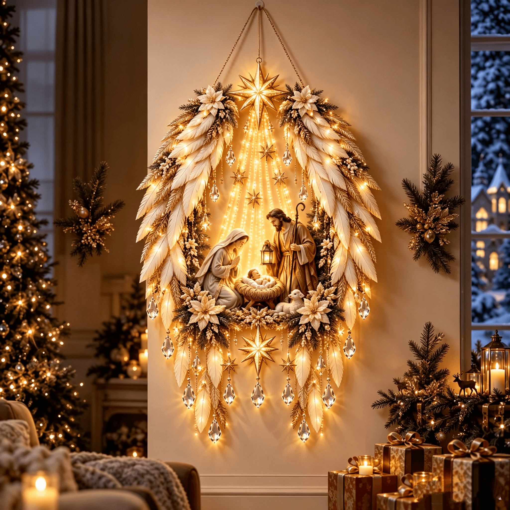 lk-8565cc5ee5-17895309891412 👼 Angel Wings Nativity Lighted Wall Hanging | Meaningful Christmas Decor