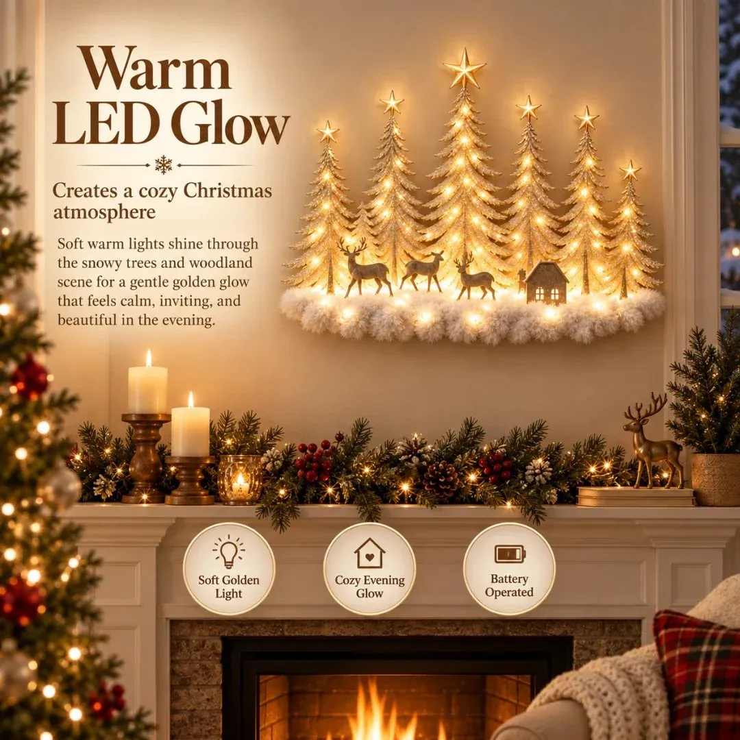 lk-8acaa993eb-a2b446771ac6ecf8abdd91427f02310ff55a1109 🌲 Step Into an Enchanted Winter Grove: Lighted Christmas Woodland Forest Wall Decor