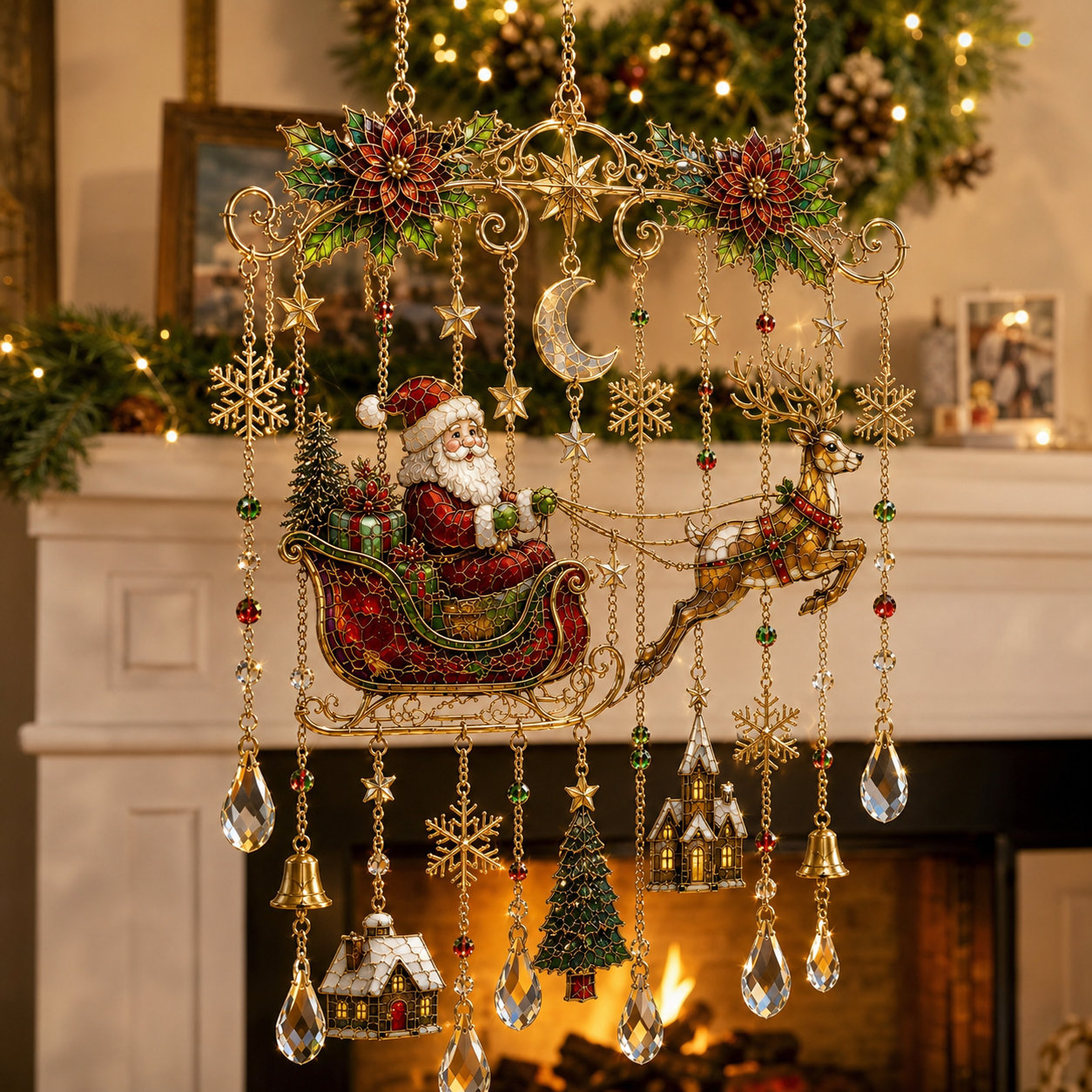 🔥Last Day 49% OFF – Handmade Christmas Stained Glass Window Hanging