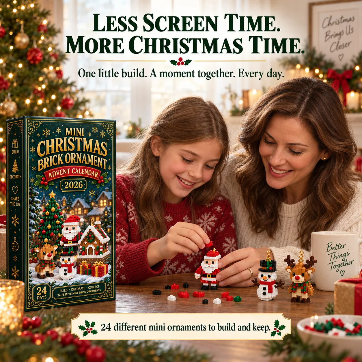 lk-a30d9aac9b-c681770977d4355a39cdca08c1544a9bcaaa3d45 🎄24-Day Mini Christmas Brick Ornament Advent Calendar
