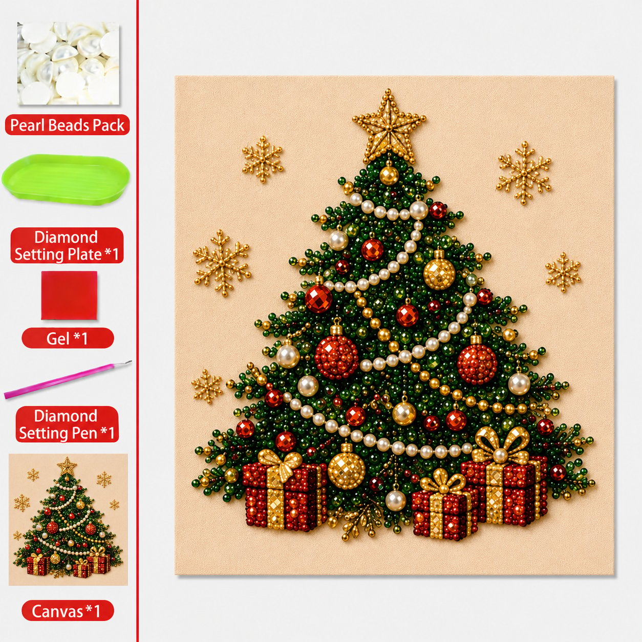 lk-bd1764f4cc-8-150 🧘Relaxing & Beginner-Friendly – 🎨💎DIY Christmas Pearl Diamond Painting Art Kit