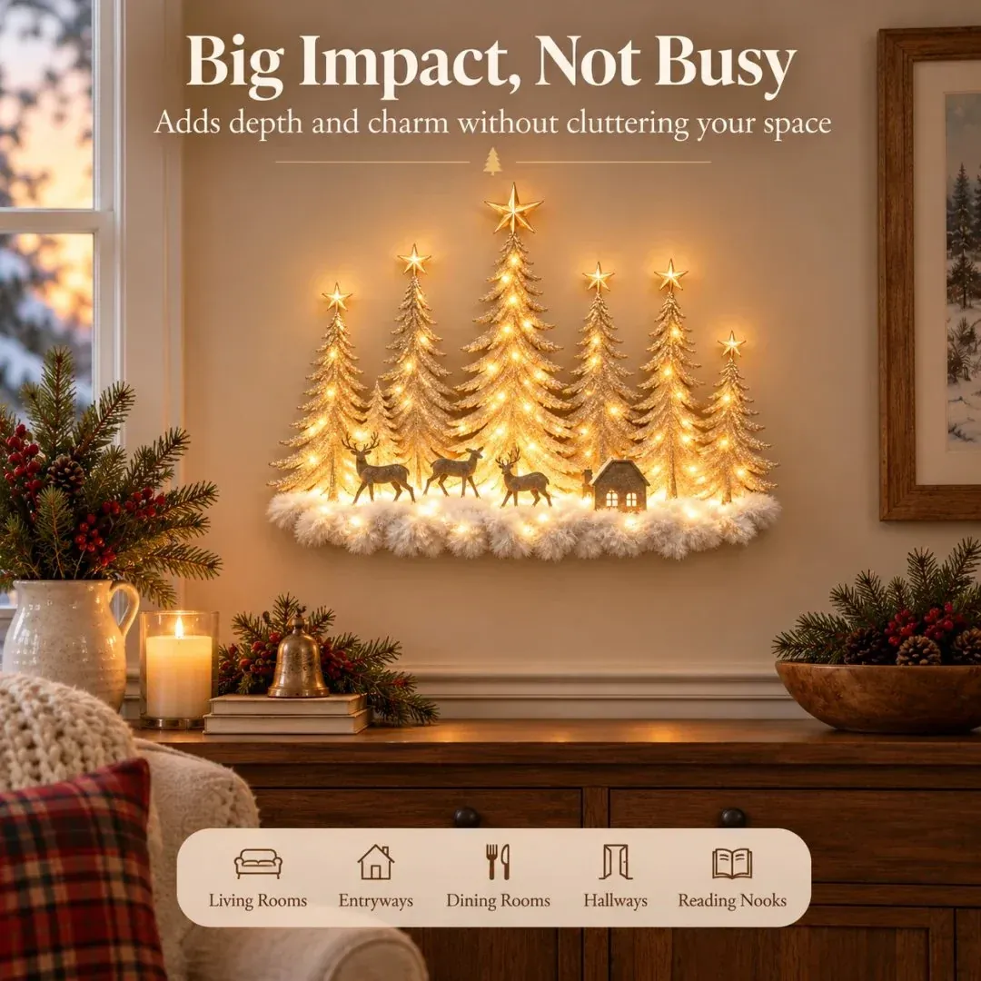 lk-bd76ce811b-7ff275f90d7dbe6232f69bc74cefd55d64641bc9 🌲 Step Into an Enchanted Winter Grove: Lighted Christmas Woodland Forest Wall Decor