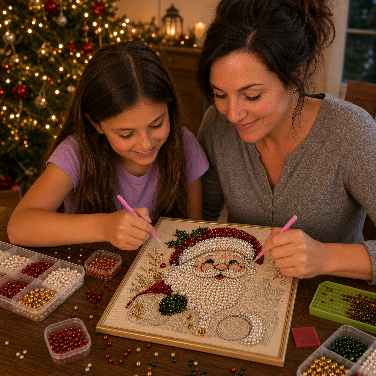 lk-c1638b66eb-21-15 🧘Relaxing & Beginner-Friendly – 🎨💎DIY Christmas Pearl Diamond Painting Art Kit